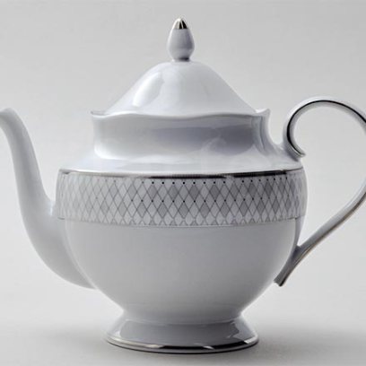 Чайник заварочный «Серая сетка Платина» Форма: Repast. Фарфор. 1200 мл.