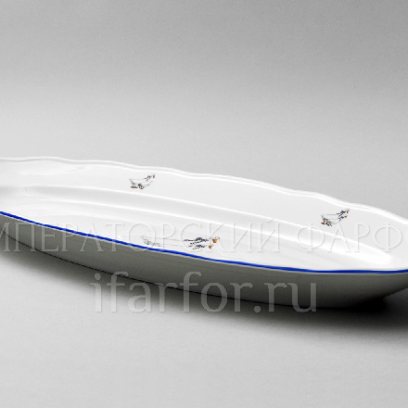 Блюдо овальное «Гуси» Форма: DUBI. Фарфор. 570 мм.