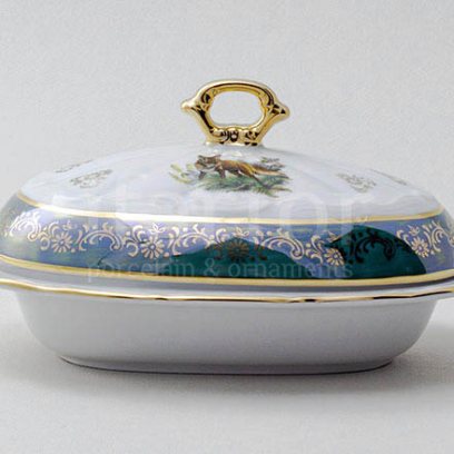 Масленка и крышка Охота Зеленая Мария-Тереза