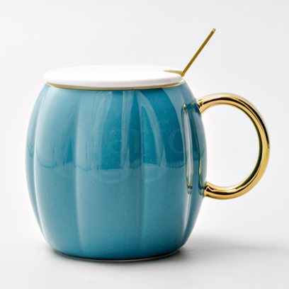 Кружка с крышкой и ложкой «Бирюзовая»