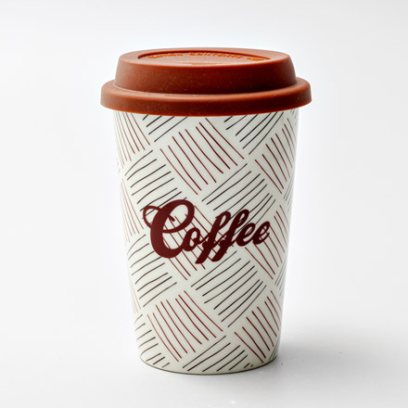 Термокружка «Coffee» 1/2 Форма: Royal Classics. Фарфор, силиконовая крышка