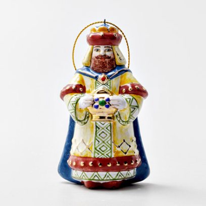 Елочная игрушка «Волхв Мельхиор» Форма: Волхв Мельхиор. Майолика. 54 x 95 мм.