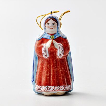 Елочная игрушка «Мария» Форма: Мария. Майолика. 48 x 40 x 90 мм.