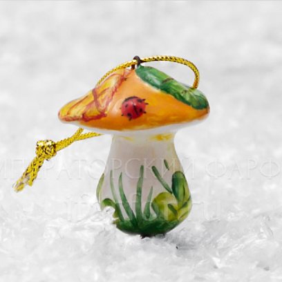 Елочная игрушка Грибы. Грибочек белый