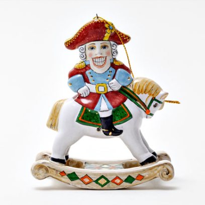 Елочная игрушка Щелкунчик на коне-качалке