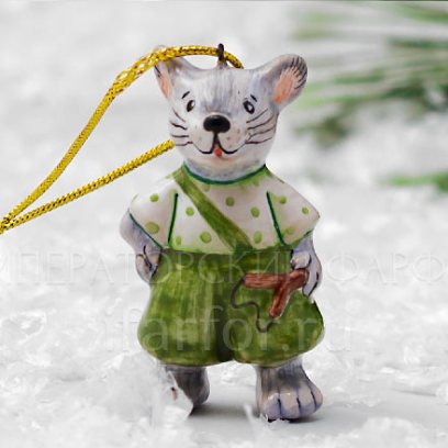 Елочная игрушка «Мышонок озорник»