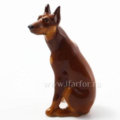 Скульптура Доберман коричневый