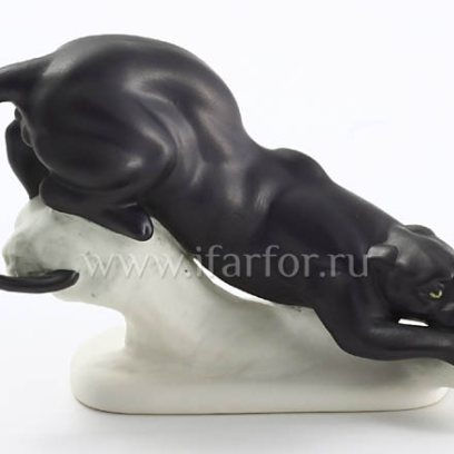 Скульптура Чёрная пантера (бисквит)