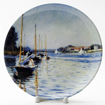 Декоративная тарелка Лодки на Сене