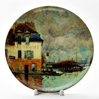 Декоративная тарелка Flooding at Port Marly Sun