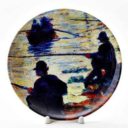 Декоративная тарелка Рыбаки