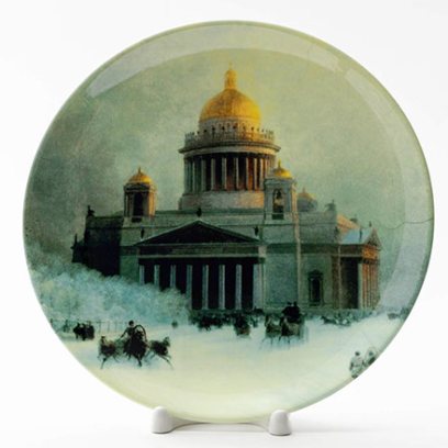 Декоративная тарелка «Исаакиевский собор в морозный день»