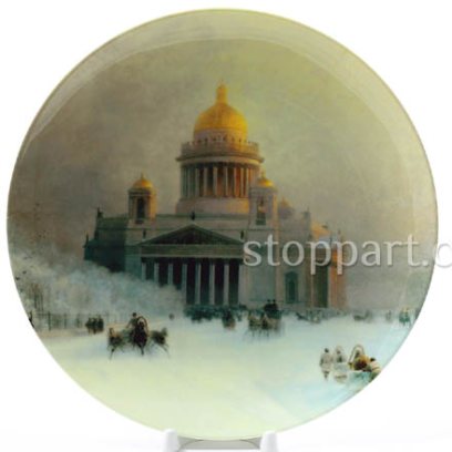Декоративная тарелка «Исаакиевский собор в морозный день»