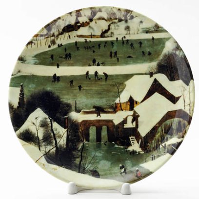 Декоративная тарелка Охотники на снегу 6