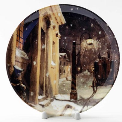 Декоративная тарелка Иллюстрация к Пиковой даме. Германн у подъезда графини