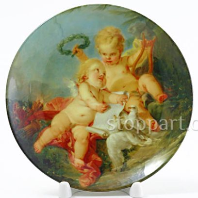 Декоративная тарелка 150 мм Франсуа Буше  Амуры. Вдвоем. Аллегория поэзии