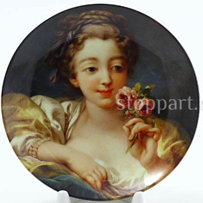 Декоративная тарелка 150 мм Буше Портрет девушки с веткой розы