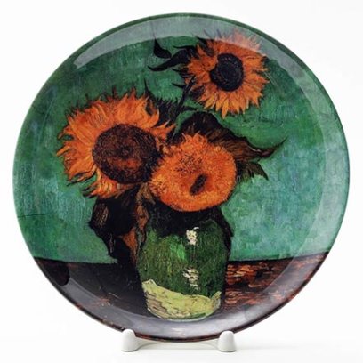 Декоративная тарелка Три подсолнуха