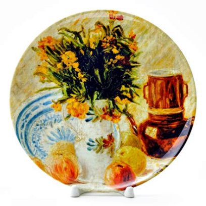Декоративная тарелка Ваза с цветами,фруктами и тарелкой
