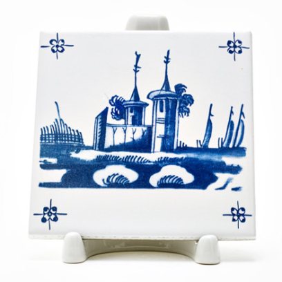 Изразец Голландский. Две башни с флюгером