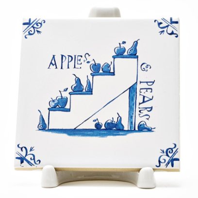 Изразец Голландский. Ступеньки с яблоками и грушами