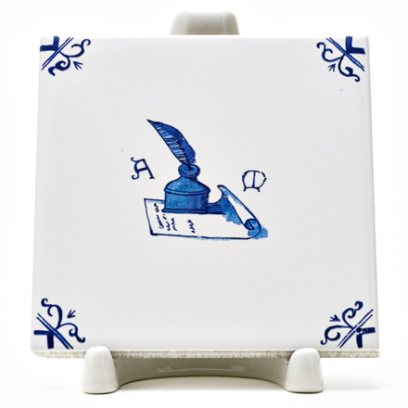 Изразец Голландский. Чернильница с пером