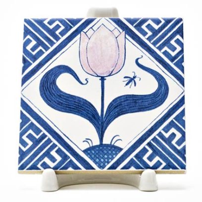 Изразец Голландский. Тюльпан с букашкой