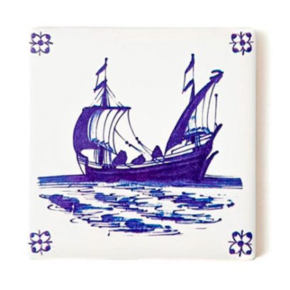 Изразец Голландский. Парусное судно 7