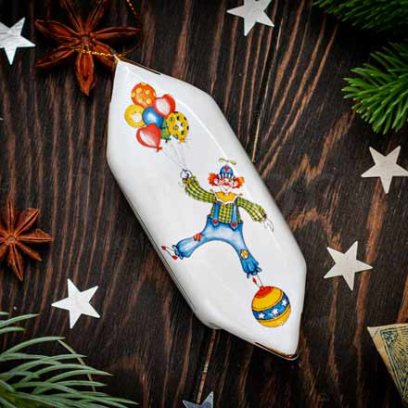 Елочная игрушка Конфета 8 Клоун с воздушными шарами