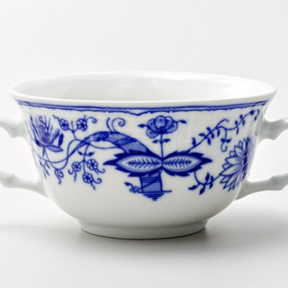 Чашка бульонная Луковичный узор. Синий лук Натали низкая