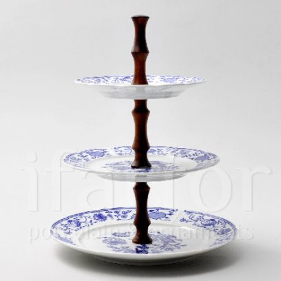 Этажерка трёхярусная Луковичный узор. Синий лук Натали