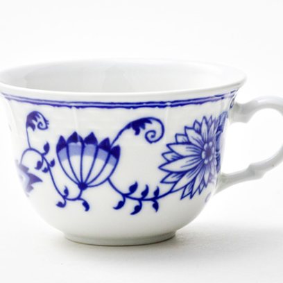 Чашка чайная Луковичный узор. Синий лук Натали низкая