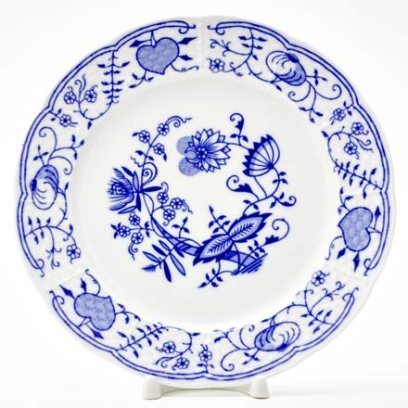 Тарелка мелкая Луковичный узор. Синий лук