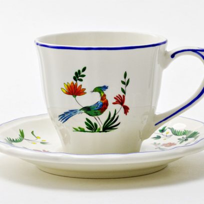 Чашка с блюдцем чайная «OISEAU PARADIS» 1/2 Форма: GIEN Рошель. Фаянс. 175 мл.