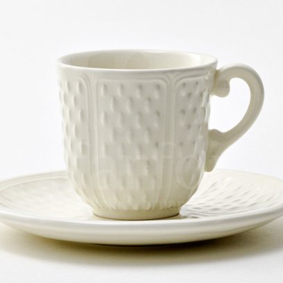 Чашка с блюдцем кофейная PONT AUX CHOUX WHITE 1/2 GIEN Прованс