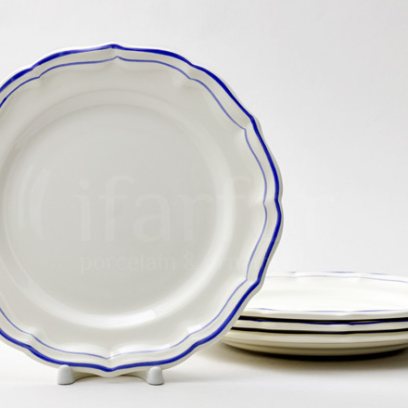 Набор тарелок десертный «FILET BLEU» Форма: GIEN Рошель. Фаянс. 232 мм.