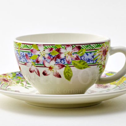 Чашка с блюдцем чайная «MILLEFLEURS» 1/2 Форма: GIEN Шампань. Фаянс. 260 мл.