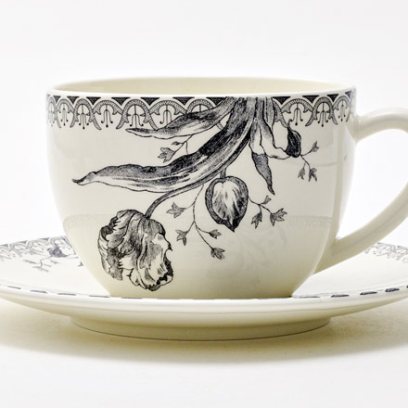 Чашка с блюдцем чайная TULIPES NOIRES 1/2 GIEN Шампань