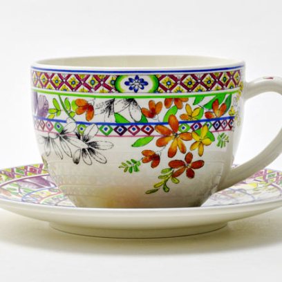 Чашка с блюдцем чайная «BAGATELLE» 1/2 Форма: GIEN Шампань. Фаянс. 500 мл.
