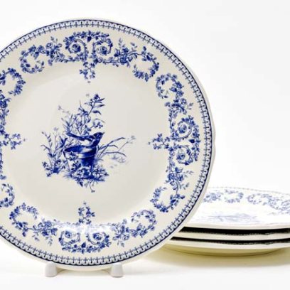 Набор тарелок столовый «OISEAU DEPAREILLEES BLEU» Форма: GIEN Шампань. Фаянс. 232 мм.