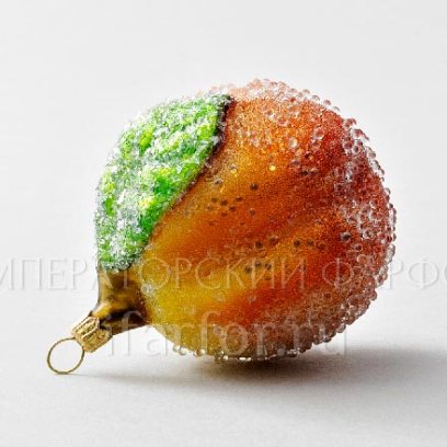 Елочная игрушка «Ягоды и фрукты. Персик в росе»