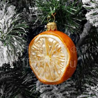 Елочная игрушка «Ягоды и фрукты. Долька мандарина»
