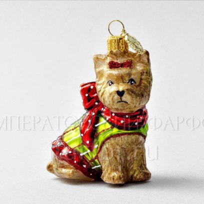 Елочная игрушка в подарочной коробке 210х130мм Йоркширский терьер