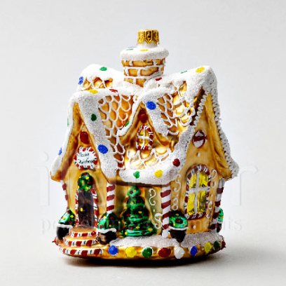 Елочная игрушка в подарочной коробке «Пряничный домик с остроконечной крышей»