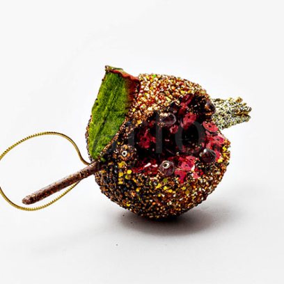 Елочная игрушка «Бусина гранат золотистый»
