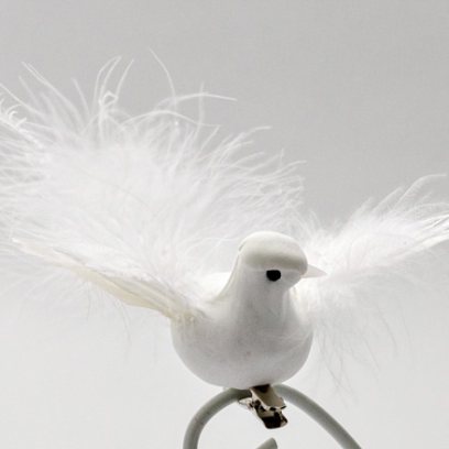 Елочная игрушка «Голубь на прищепке 1»