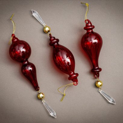 Набор елочных игрушек в подарочной коробке Красный Веретено