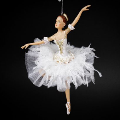 Елочная игрушка Балерина в белом платье 1