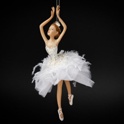 Елочная игрушка Балерина в белом платье 2