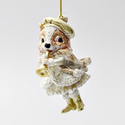 Елочная игрушка Бурундучок с трубой